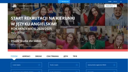 Witryna Akademia Leona Koźmińskiego - strona główna desktop