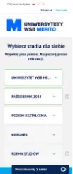 Witryna Wyższych Szkół Bankowych - formularz mobile