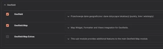 Instalacja modułu Geofield Map