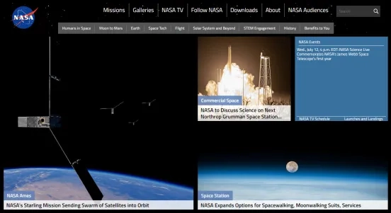 Strona główna NASA w Drupalu