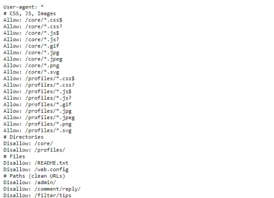 Robots.txt file in the code