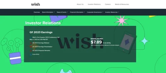 Wish's website on Drupal
